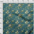 thumbnail image 3 of oneOone Polyester Spandex Teal Blue Fabric Florals Dress Material Fabric Print Fabric By The Yard 56 Inch Wide, 3 of 4