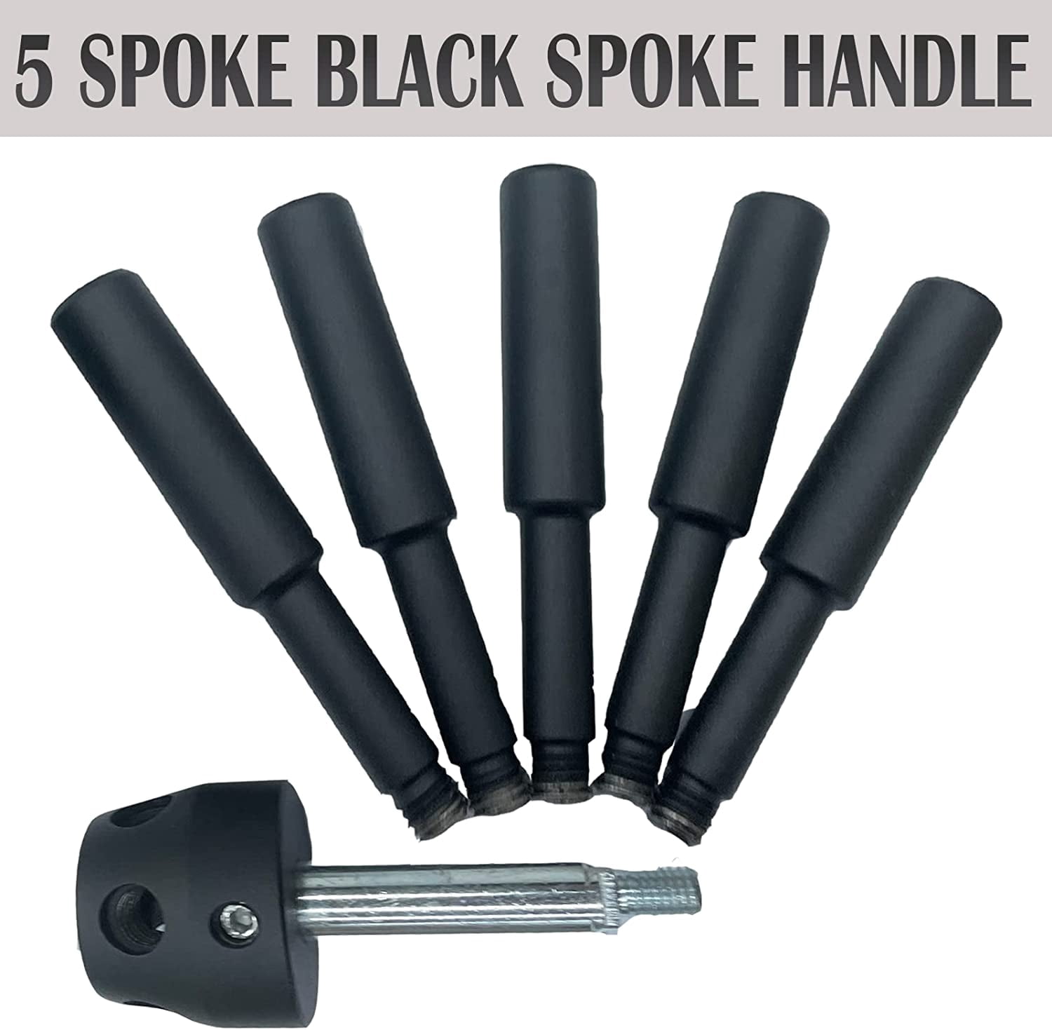 Heavy-Duty and Stylish Black Round 5 Spoke 105mm Length Black Safe Handle for Strong Box, Gun Safes and Vault Doors