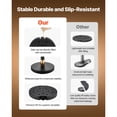 thumbnail image 3 of KFFKFF Stanchion Post, 4 Pcs Crowd Control Barrier Set with 2 Black Velvet Ropes, Heavy Duty Stainless Steel Stanchion Post Queue with Hollow Base for Theater(Black), 3 of 9