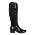 thumbnail image 4 of ALFANI Womens Black Round Toe Stacked Heel Zip-Up Leather Riding Boot 9.5 WC, 4 of 4
