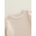 thumbnail image 5 of Gzhioc Infant Baby Boys Girls Fall Romper 0 3 6 9 12 18 24 Months Knitting Ribbed Surface Round Neck Long Sleeve Solid Color Crotch Button Bodysuit, 5 of 9