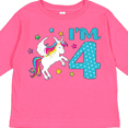 thumbnail image 4 of Inktastic I'm Four Unicorn 4th Birthday Boys or Girls Long Sleeve Toddler T-Shirt, 4 of 5
