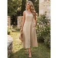 thumbnail image 3 of DARING DIVA Sleeveless Loose Flowy Midi Tank Beach Dress L Khaki, 3 of 9