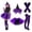 Purple, variant on Adult Women'S Halloween Witch Costume Set With Hat, Striped Socks, Gloves And Tulle Skirt, Four-Piece Outfit For Costume Parties, Dance Events, Cosplay And Themed Celebrations