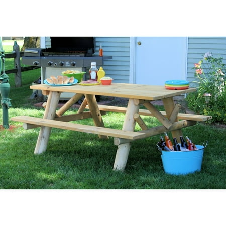 Lakeland Mills 6' Picnic Table with Attached Benches