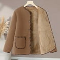 thumbnail image 5 of DAFPZW Womens Winter Lambswool Jacket Contrast Color Casual Crew Neck Button Vintage Coats, 5 of 9