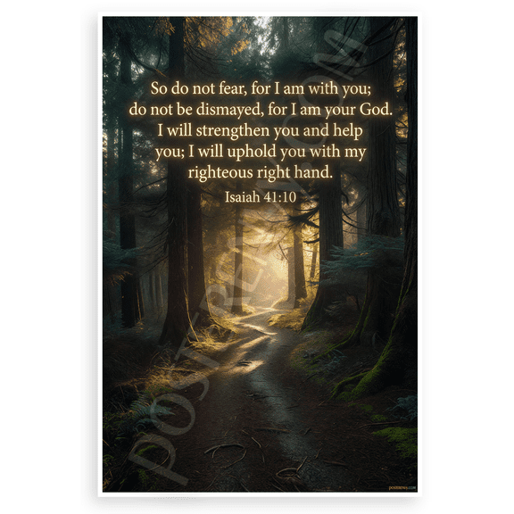 Isaiah 41:10 'Do Not Fear For I Am With You' Inspirational 12x18 US Made Poster