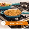 thumbnail image 5 of Enameled Blue 2-in-1 Cast Iron Multi-Cooker Heavy Duty Skillet and Lid Set, 5 of 9