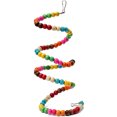 thumbnail image 1 of Flmtop Multicolor Wood Beads Parrot Bouncing Cage Toy Bird Spiral Ladder Parakeet Toy, 1 of 6
