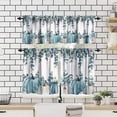 thumbnail image 4 of Fall Thanksgiving Kitchen Curtains Valances Set, Watercolor Autumn Blue Pumpkins Leaves Decor Kitchen Window Curtains Tier and Valance Curtain Set for Bedroom Living Room 54x18 & 27x36x2, 3 Panel, 4 of 5