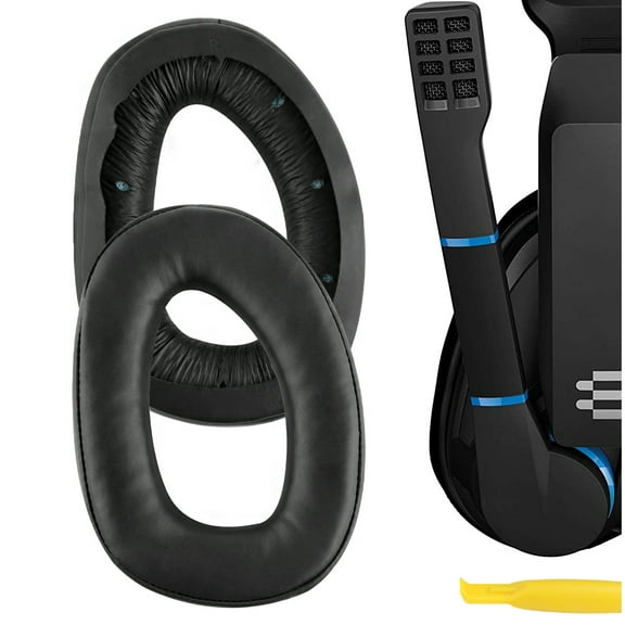 Geekria QuickFit Replacement Ear Pads for Sennheiser GSP 300/301/302/303/350/370 Headphones Ear Cushions, Repair Parts (Black)