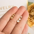 thumbnail image 5 of Zircon Six Claw Stud Earrings For Women, On Sale 3 Pairs Round Balls, 14K Gold Plated Earrings Jewelry Gifts for Women, 5 of 7