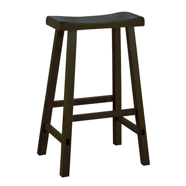 Wooden Counter Height Stool With Saddle, Counter Height For 29 Inch Stool
