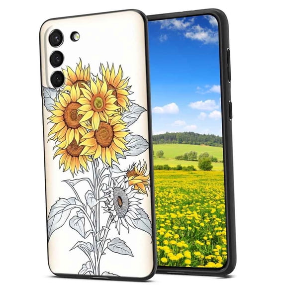 Compatible with Samsung Galaxy S21 Phone Case, sunflower-flowers-3 Case Silicone Protective for Teen Girl Boy Case for Samsung Galaxy S21