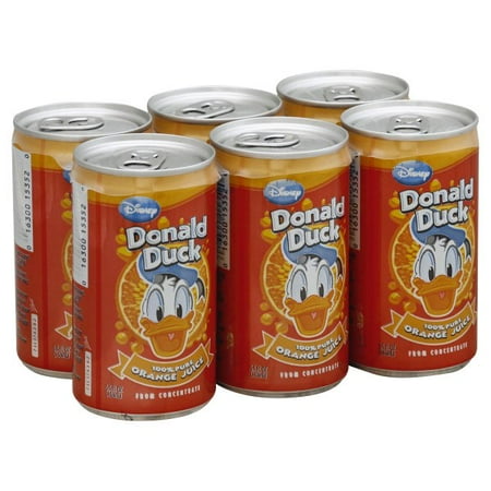 Donald Duck 100% Pure Orange Juice, 6 ct - Walmart.com