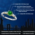 thumbnail image 2 of Gem Stone King 10K Two Tone Gold Green Created Emerald and Lab Grown Diamond Engagement Ring for Women | 1.30 Cttw | Round 6MM | Gemstone May Birthstone | Size 7, 2 of 6