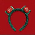 thumbnail image 1 of Adorno de diadema de Navidad para niños, adorno de alce de felpa encantador con estampado de leopardo, regalo de muñeco de nieve tridimensional versátil, 2022, 1 of 4