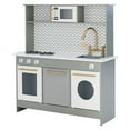 thumbnail image 1 of Teamson Kids Play Kitchen Little Chef Berlin Modern Set with Accessories Gray White, 1 of 9