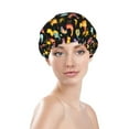 thumbnail image 2 of Bohemian Colorful Rooster Chick Shower Cap, Reusable Bath Hair Hat for all Hair Lengths Hair Cover with Elastic Band Double Waterproof Layers Bathing Hat, 2 of 5