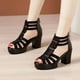 thumbnail image 3 of Envío gratis tacones altos sandalias de gladiador mujer cabeza abierta sexy remache bloque tacón plataforma zapatos verano espalda cremallera tamaño 35-40 sandalias de mujer, 3 of 3