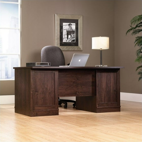 Sauder Office Port Executive Computer Desk In Dark Alder