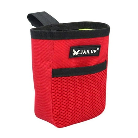 Pet Oxford Summer Outdoor Training Pouch Bag  Dog Running Waist Nylon Liner Cloth Tote Portable Waist Snack Bag Red