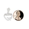 thumbnail image 5 of 14k Gold White Rhodium, 15 Anos Dove Bird Heart Quinceanera Pendant Charm Created CZ 16mm with 18" Dainty Neck Chain, 5 of 7