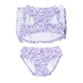 thumbnail image 2 of Oodles Purple Tropical Floral Ruffled Spring 2-Piece Dog Bikini, XS, 2 of 8