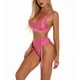 thumbnail image 5 of Conjunto de lencería de encaje sexy para mujer Ropa interior Sujetador Liguero Ropa de dormir, Rosa, M AweSitey XX000094-06, 5 of 7