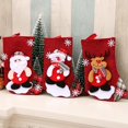 thumbnail image 2 of Medias navideñas de lino medianas Adornos navideños Bolsa de regalo navideña Bolsa de regalo Calcetines navideños colgantes, 2 of 2
