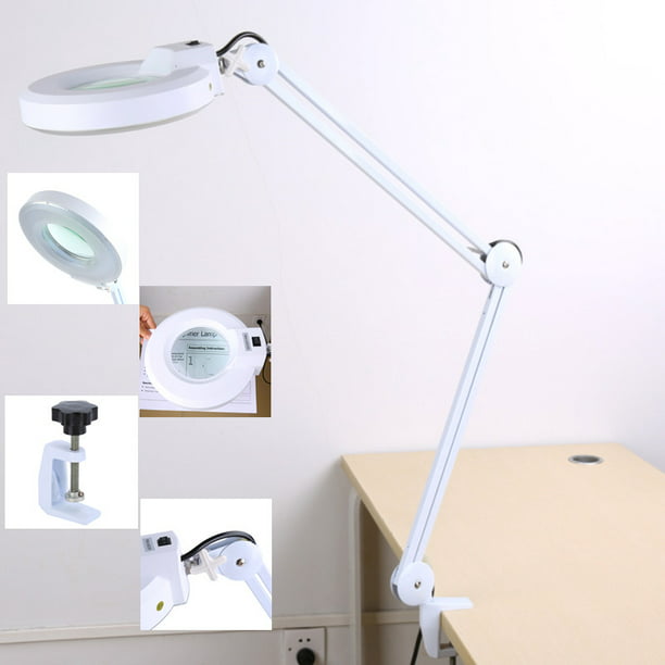 5x Led Desk Magnifier Lamp Table Lamp Swivel Adjustable Clamp