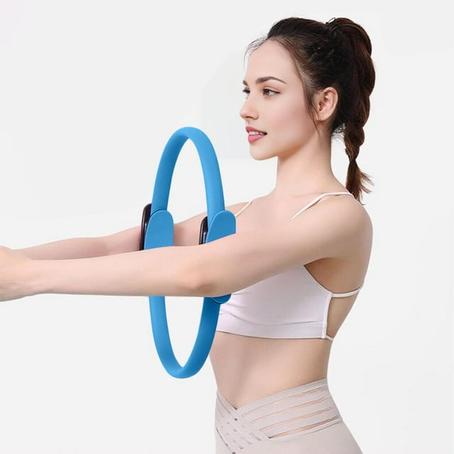 Fiudx Aro de Pilates, Fitness Fitness, Aro de Yoga, Aro Deportivo de Construcción Resistente, Aro de Ejercicio y Goma de Doble Cara, para Uso Doméstico y de Viaje, Fitness Femenino, Diseño de 38 Cm