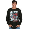 thumbnail image 5 of The Smurfs Kanji Rise and Grind Men's Long Sleeve Tee T Shirt Brisco Brands S, 5 of 6
