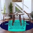 thumbnail image 4 of Turtle Round Living Room Rugs 8 ft, Summer Beach Washable Large Area Rug with Non-Slip Sturdy Edge Binding Round Carpet for Dining Room Kitchen Office, 4 of 9
