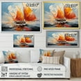 thumbnail image 4 of Designart Orange Modern Canvas wall art, Boat Wall Art, Sails Boat Energetic , boat Wall art decor, 40x30 inches, 4 of 5