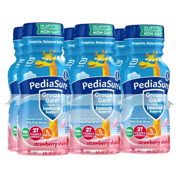 PediaSure Grow & Gain Kids? Nutritional Shake, with Protein, DHA, and Vitamins & Minerals, Strawberry, 8 fl oz (Choose Pack)