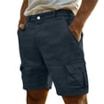 thumbnail image 2 of Nestiefly Mens Linen Cargo Shorts Summer Casual Loose Elastic Waist Drawstring Lightweight Beach Vacation Shorts with Pockets Navy XL, 2 of 4