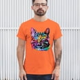 thumbnail image 3 of Tee Hunt Dean Russo Thoughtful Cat T-Shirt Colorful Pet Kitten Eyes Men's Tee, Orange, 4X-Large, 3 of 5