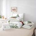 thumbnail image 5 of Feelyou Green Christmas Tree Bedding Comforter Set 7pcs, Santa Claus Gifts King Bedding Sets, Teens Kids Girls Boys Reversible Bed Sheets, Super Cozy Room Decor, 5 of 7