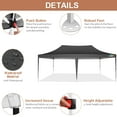 thumbnail image 6 of COBIZI 10'x20' Pop Up Canopy Tent with 6 Removable Sidewalls, Instant Outdoor Shelter with Raised Roof, Heavy-Duty Stable Frame and Carry Bag, Black, 6 of 8