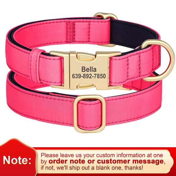 Didog Personalized Dog Collars Pet Waterproof Nylon Custom Laser Engraved Metal Buckle