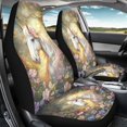 thumbnail image 4 of XYZCANDO White Horse and Floral Pattern Car Seat Covers for Woman Comfortable Car Front Seat Covers Non-Slip Elastic, for Sedan Van Auto, 4 of 10