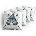 thumbnail image 5 of Ambesonne Adventure Throw Pillow Cover 4 Pack, Teepee with Arrows, 20", Dark Petrol Blue White, 5 of 7