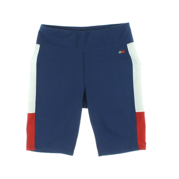 Tommy Hilfiger High Rise Bike Womens Active Pants Size L, Color: Navy/White