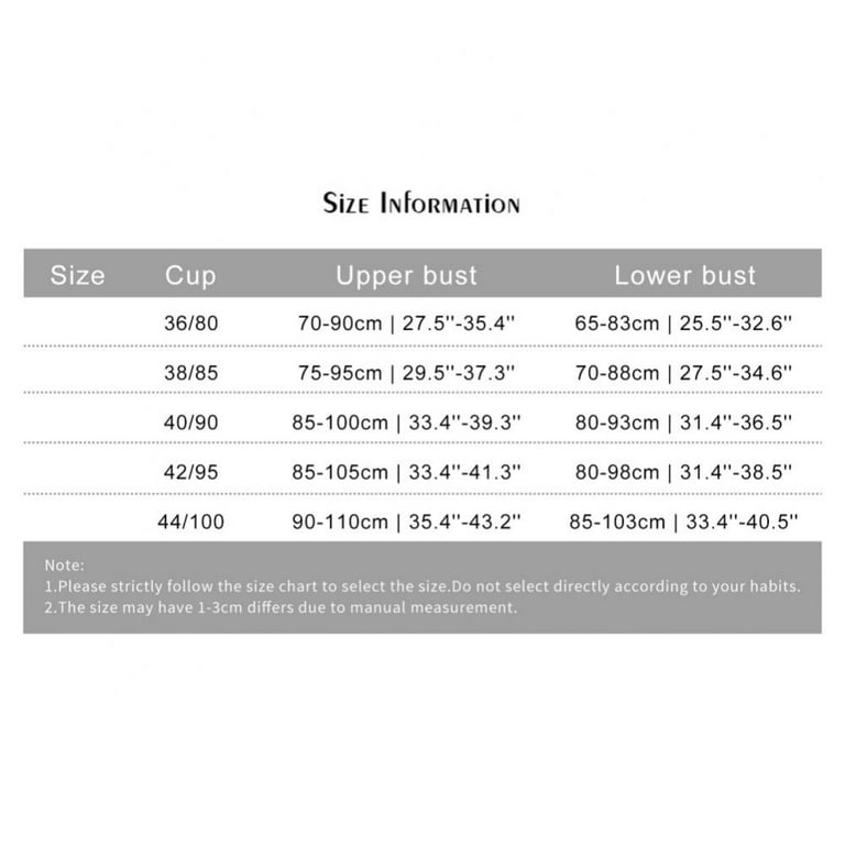 bra size chart age