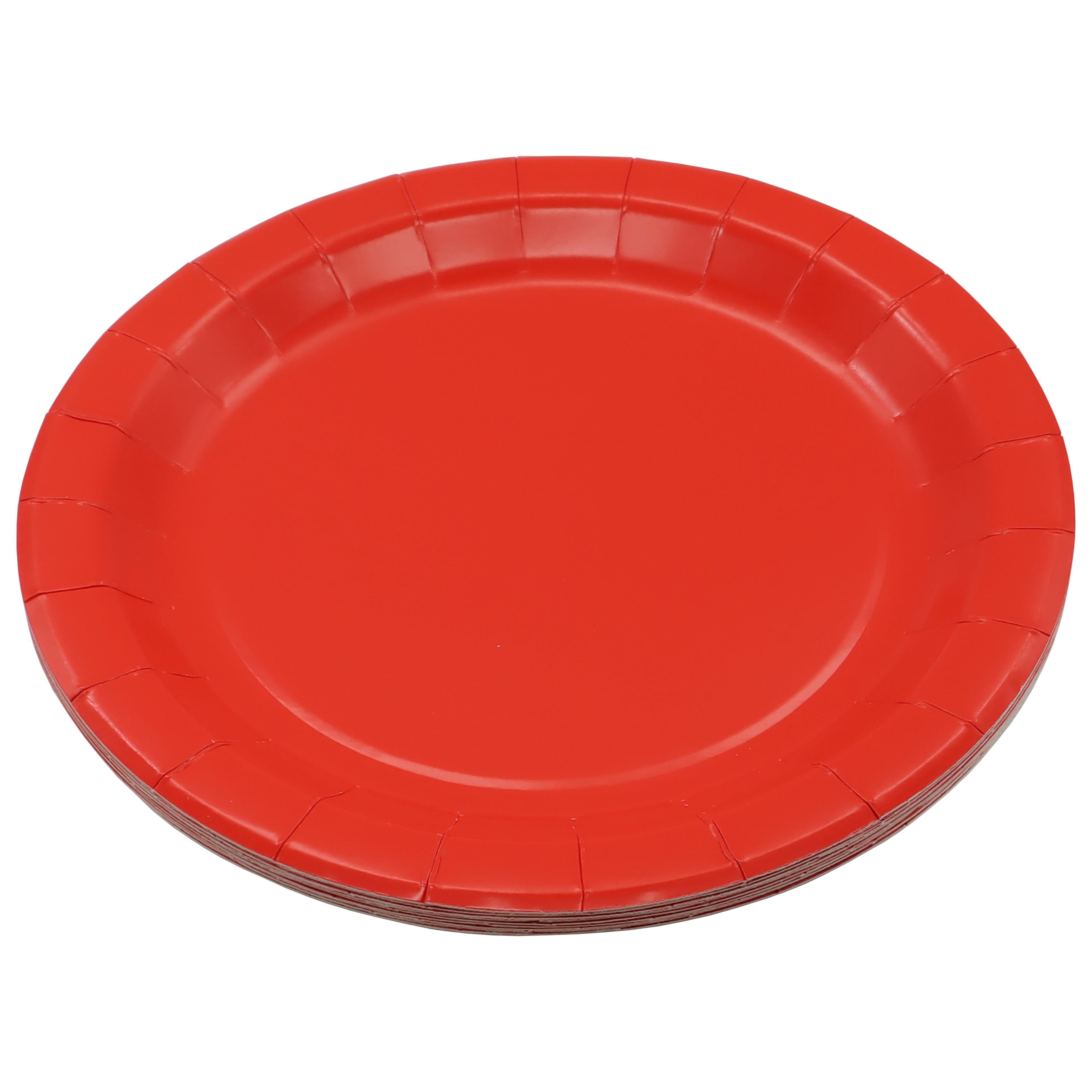 Celebrate It Paper Dinner Plates, Solid Color Round Disposable Tableware, Red, 9", 12 Pack (120 Total)