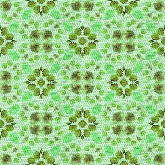 Ahgly Company Machine Washable Indoor Square Transitional Green Area Rugs, 8' Square