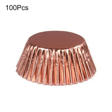

JHTongC 100Pcs Aluminum Foil Muffin Cases Paper Baking Cupcake Cups Kitchen Bakeware