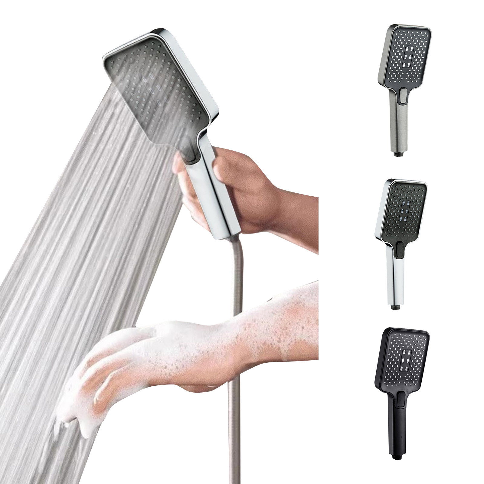 Hand Held Shower Set with Slide Bar 2024 Squares Shower Head With ...