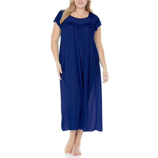 EZI Nightgowns for Women Soft & Breathable Satin Night Gowns for